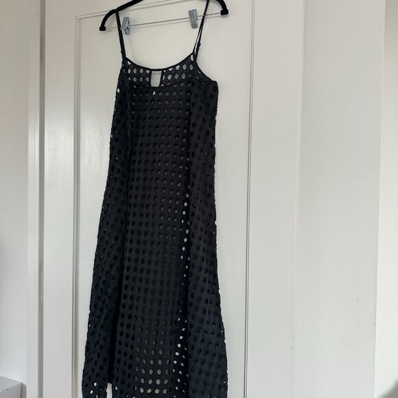 NWOT Solid & Striped Annika Midi Dress Black Eyelet Spaghetti Strap Size Small - Picture 8 of 9